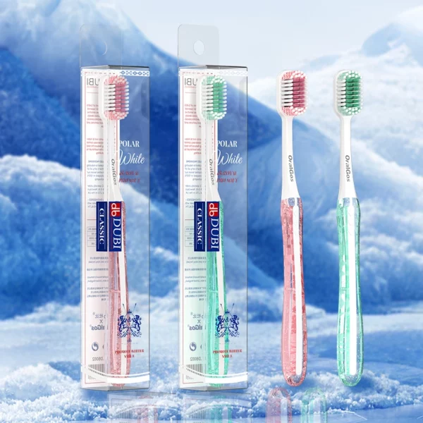 BPA-Free Extra Soft Toothbrush (7) OralGos DB002 New Style BPA-Free Extra Soft Toothbrush – Gentle & Eco-Friendly