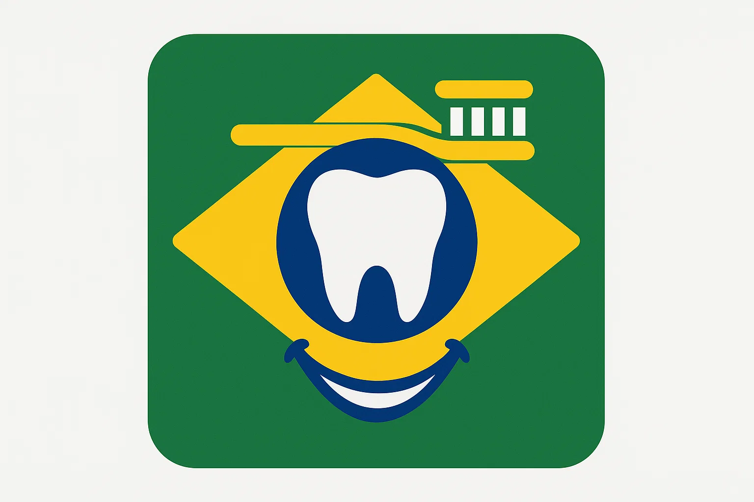Brazil oral care market icon with national colors