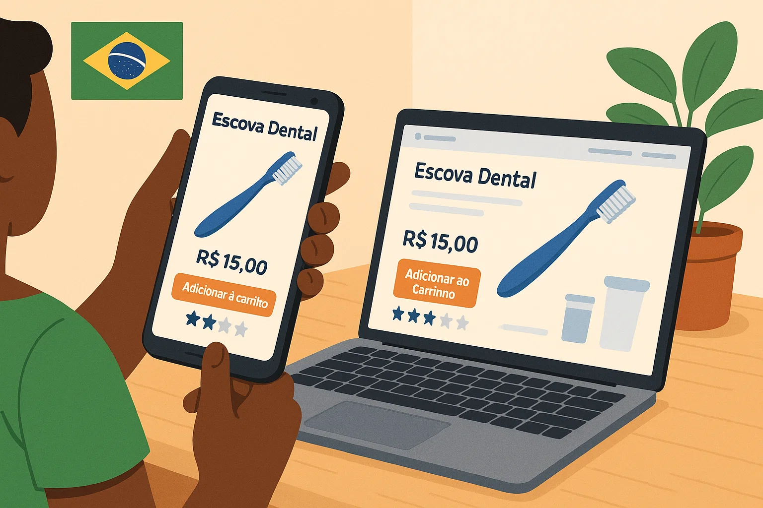 Brazilian consumer shopping oral care products online