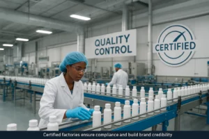 Modern certified factory production line with quality control