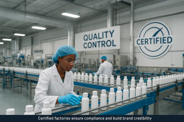 Modern certified factory production line with quality control