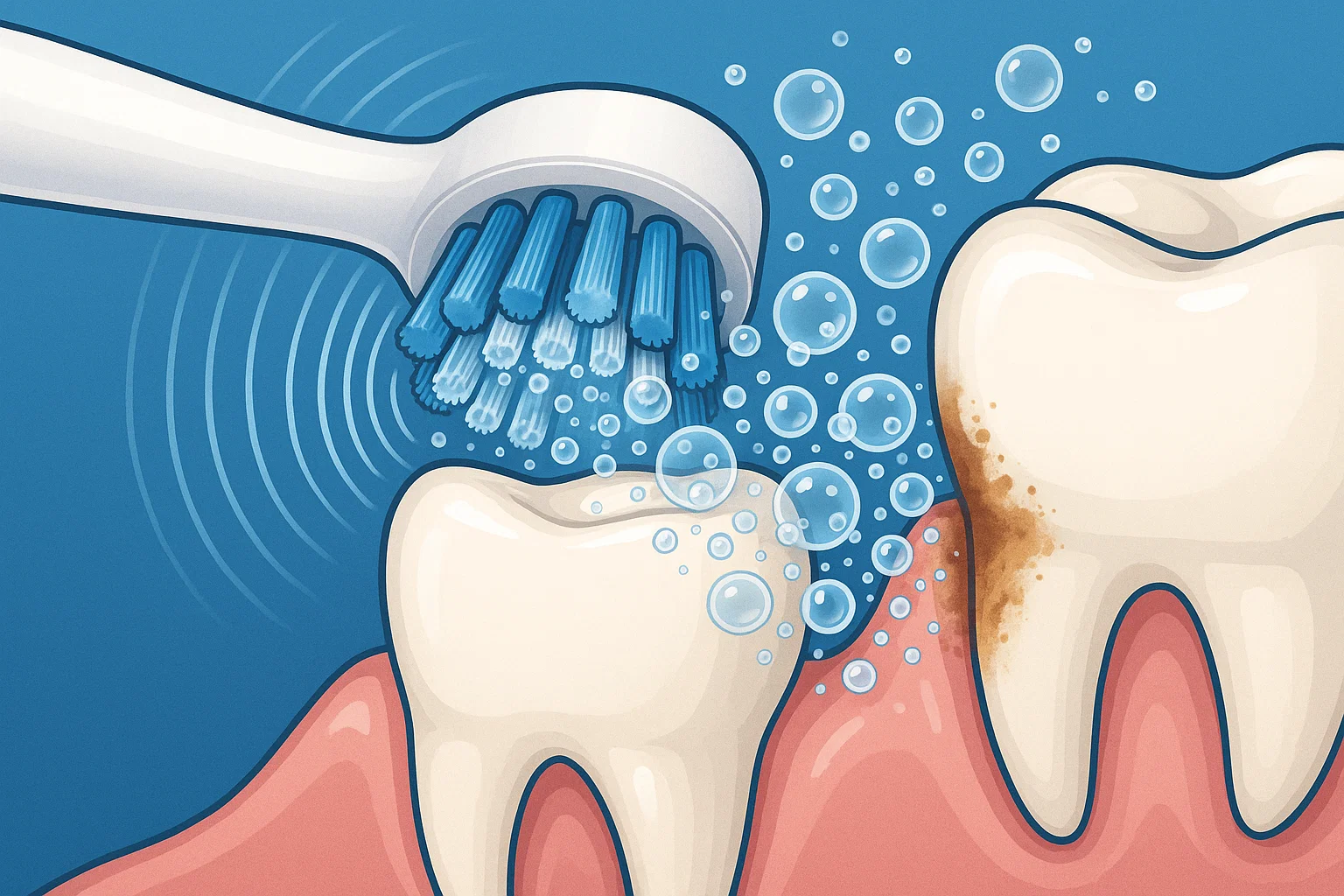 Electric toothbrush whitening technology with sonic vibration