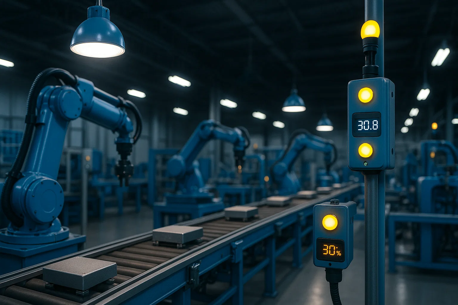 Energy-efficient production line with smart sensors