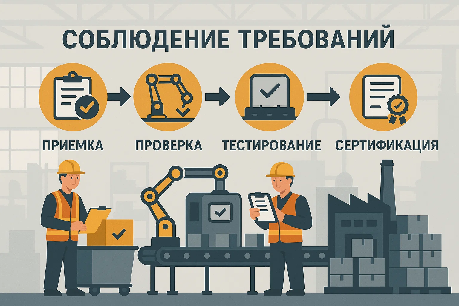 Quality control workflow in a certified Russian factory