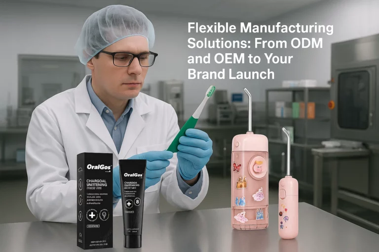 Modern oral-care manufacturing lab showcasing ODM, OEM, and private label solutions for brand launch