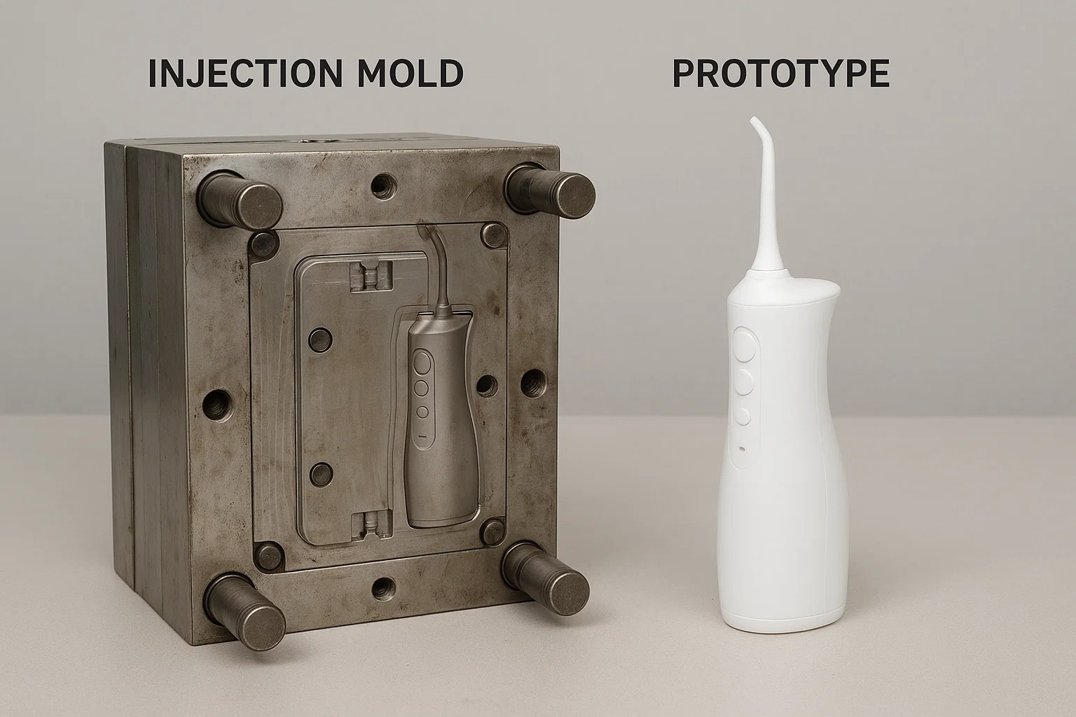 Prototype and injection mold for OEM water flosser production