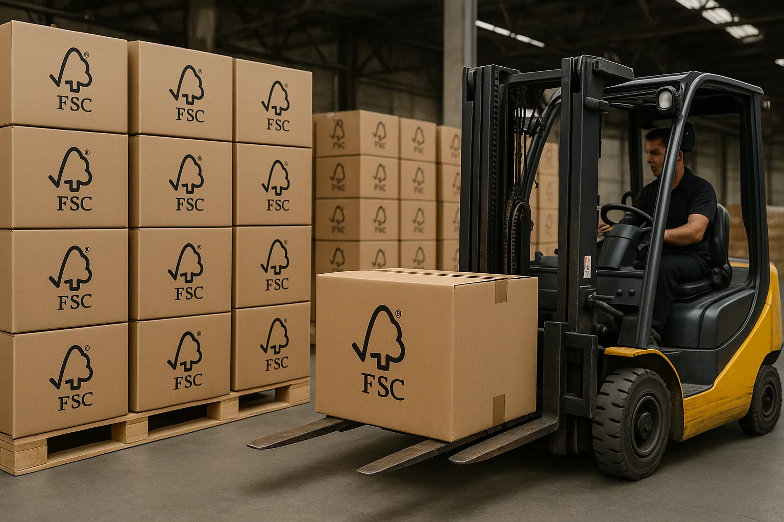 Efficient warehouse logistics with FSC-certified cartons