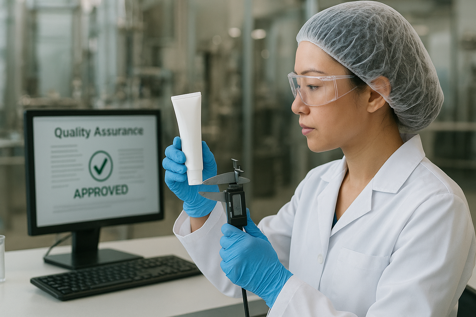 Quality control testing of private label oral care products in a certified facility.