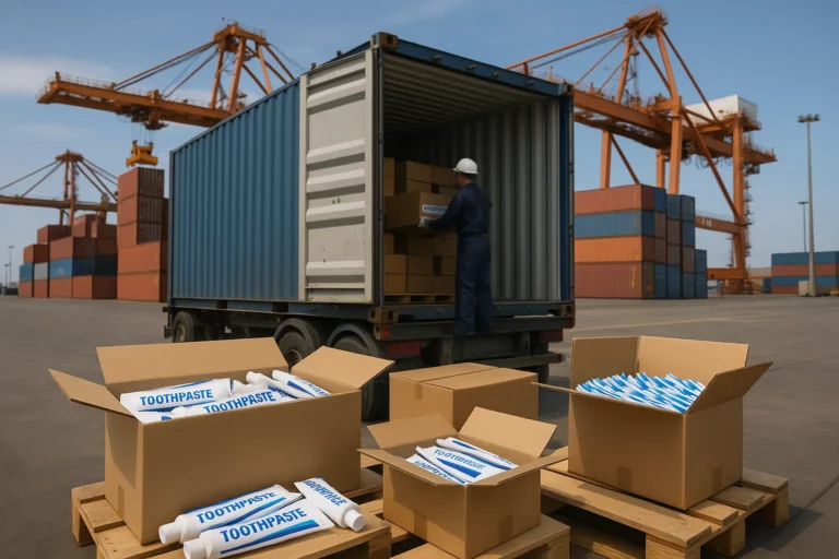 Import toothpaste Russia logistics container shipping