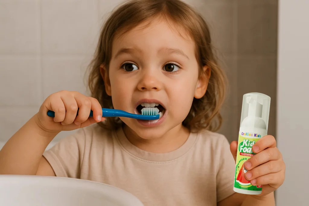 Fluoride-free toothpaste safe for children to consume