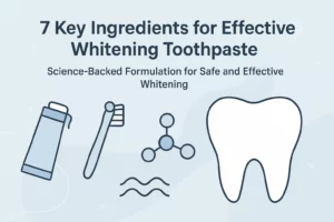 Infographic showing the seven key ingredients of whitening toothpaste