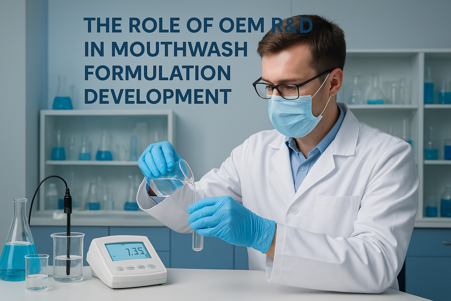 Laboratory photo illustrating OEM R&D testing and formulation development