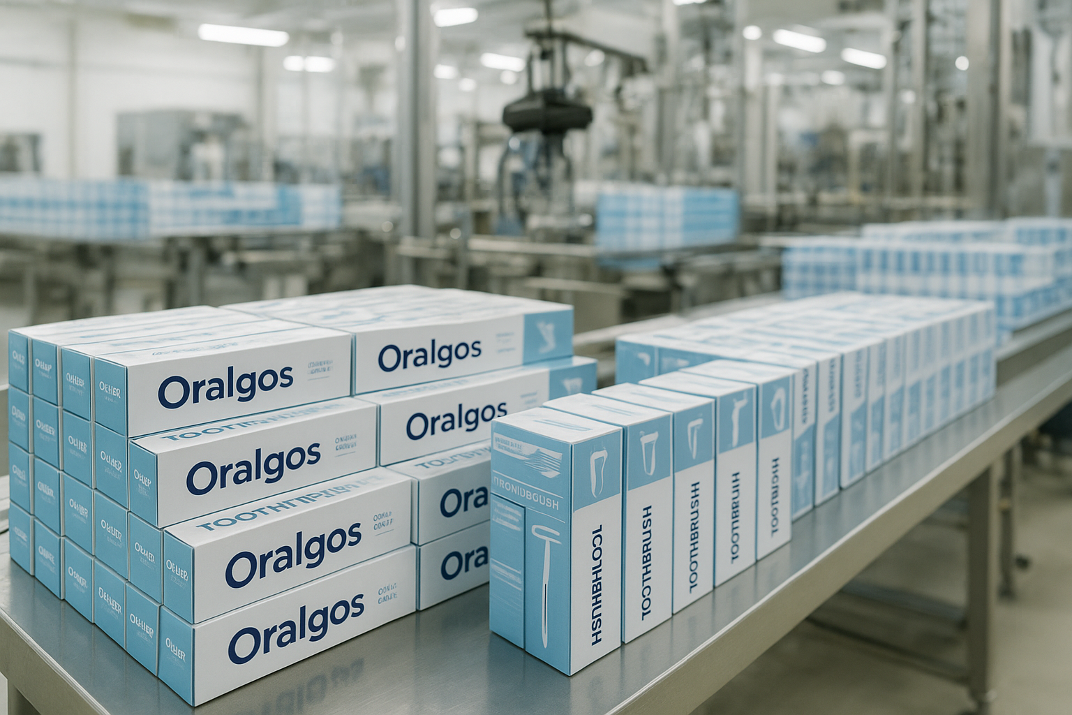 OEM oral care manufacturing facility producing toothpaste and toothbrushes for startups.