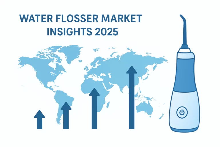 Infographic showing global water flosser market growth trends and demand insights 2025