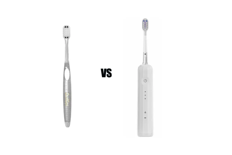 Electric and manual toothbrushes side by side for wholesale selection