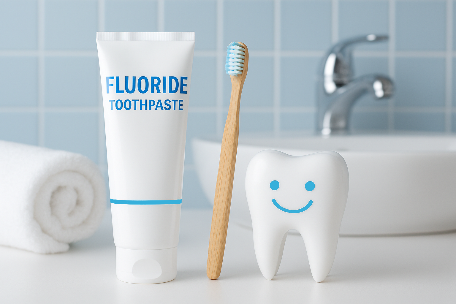 Fluoride toothpaste and toothbrush promoting cavity prevention in modern oral care