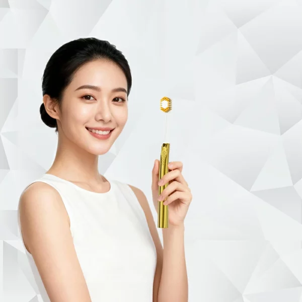Custom Logo Gold Handle Replaceable Brush Head Toothbrush