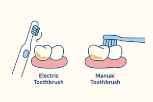 Comparison of electric vs manual toothbrush plaque removal efficiency