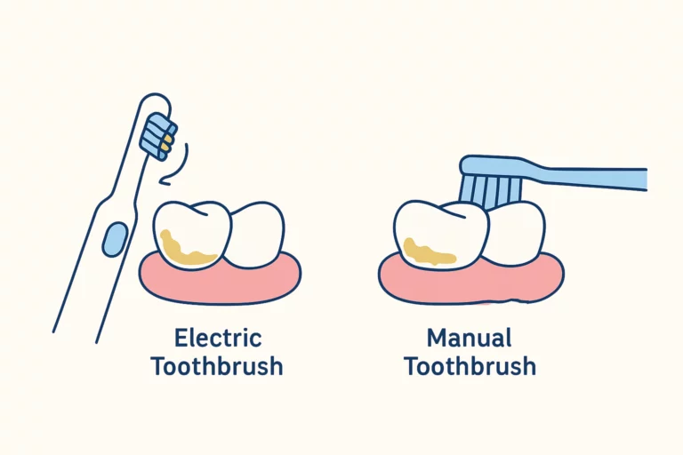 Comparison of electric vs manual toothbrush plaque removal efficiency