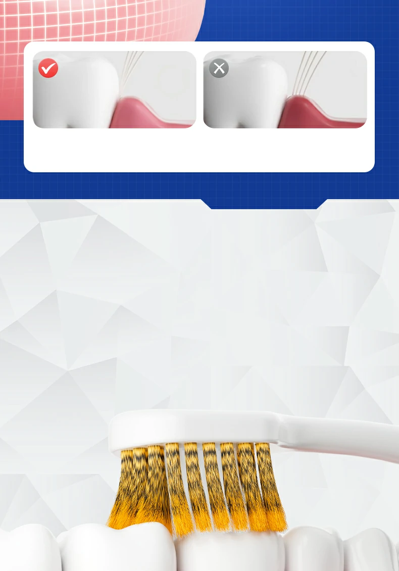 Custom Logo Gold Handle Replaceable Brush Head Toothbrush