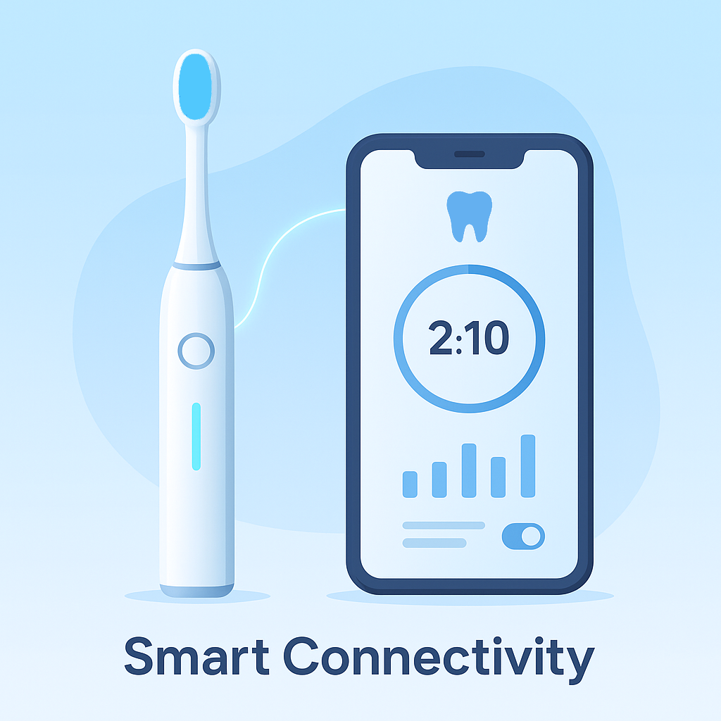 Smart electric toothbrush with app connectivity and data tracking