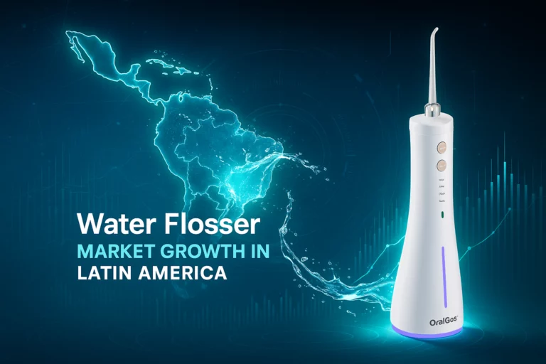 Water flosser Brazil market growth map in Latin America with oral irrigator trend visualization