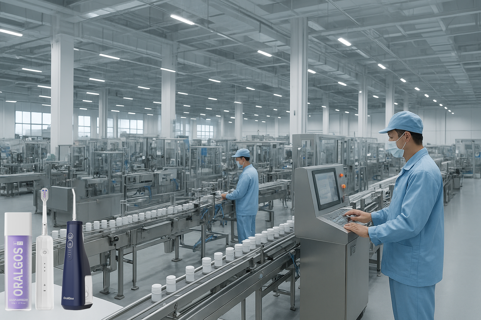 Modern China factory producing OEM oral care products at scale