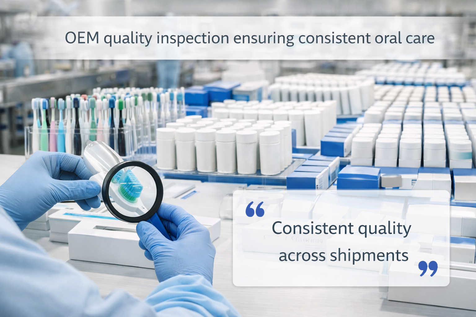 OEM quality inspection ensuring consistent oral care products