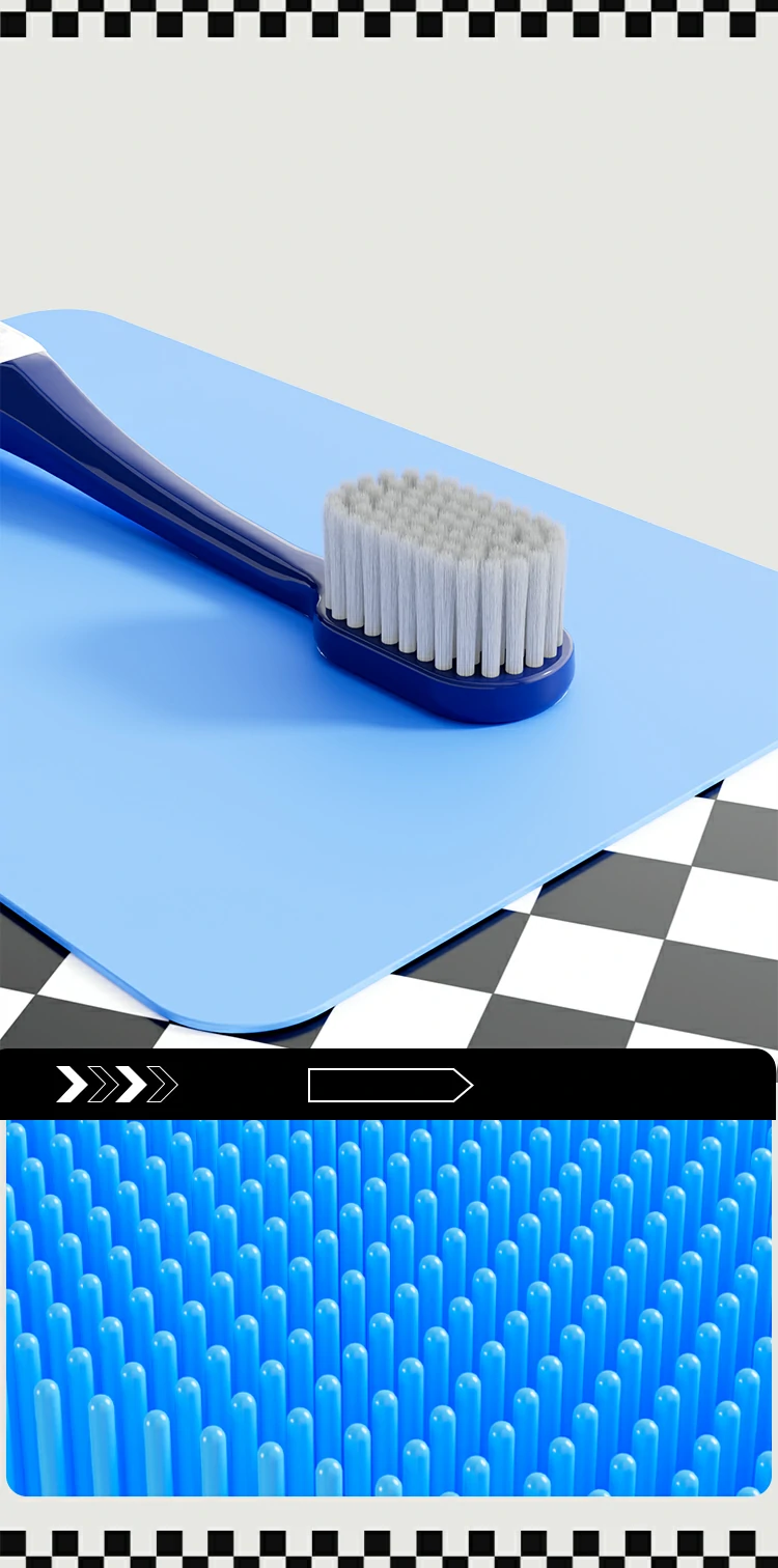 Soft Rubber Toothbrush with Built-In Tongue Brush