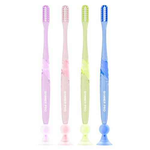 Suction Cup Toothbrush with Crystal Handle Design