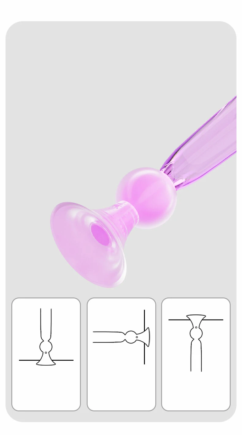Suction Cup Toothbrush with Crystal Handle Design