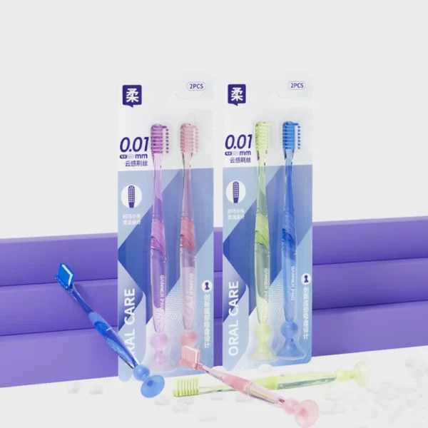 Suction Cup Toothbrush (8) Suction Cup Toothbrush with Crystal Handle Design