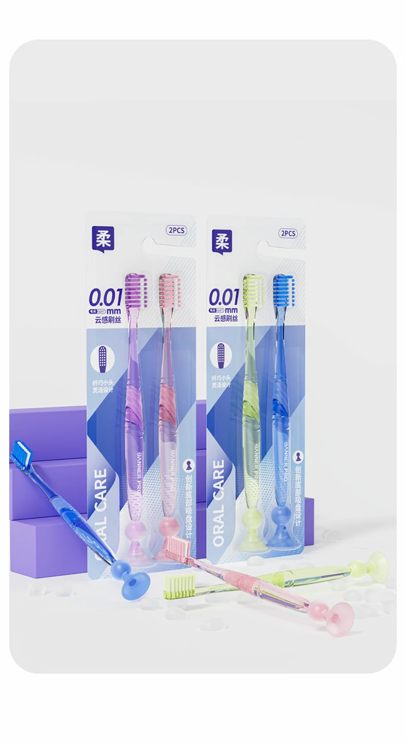 Suction Cup Toothbrush with Crystal Handle Design