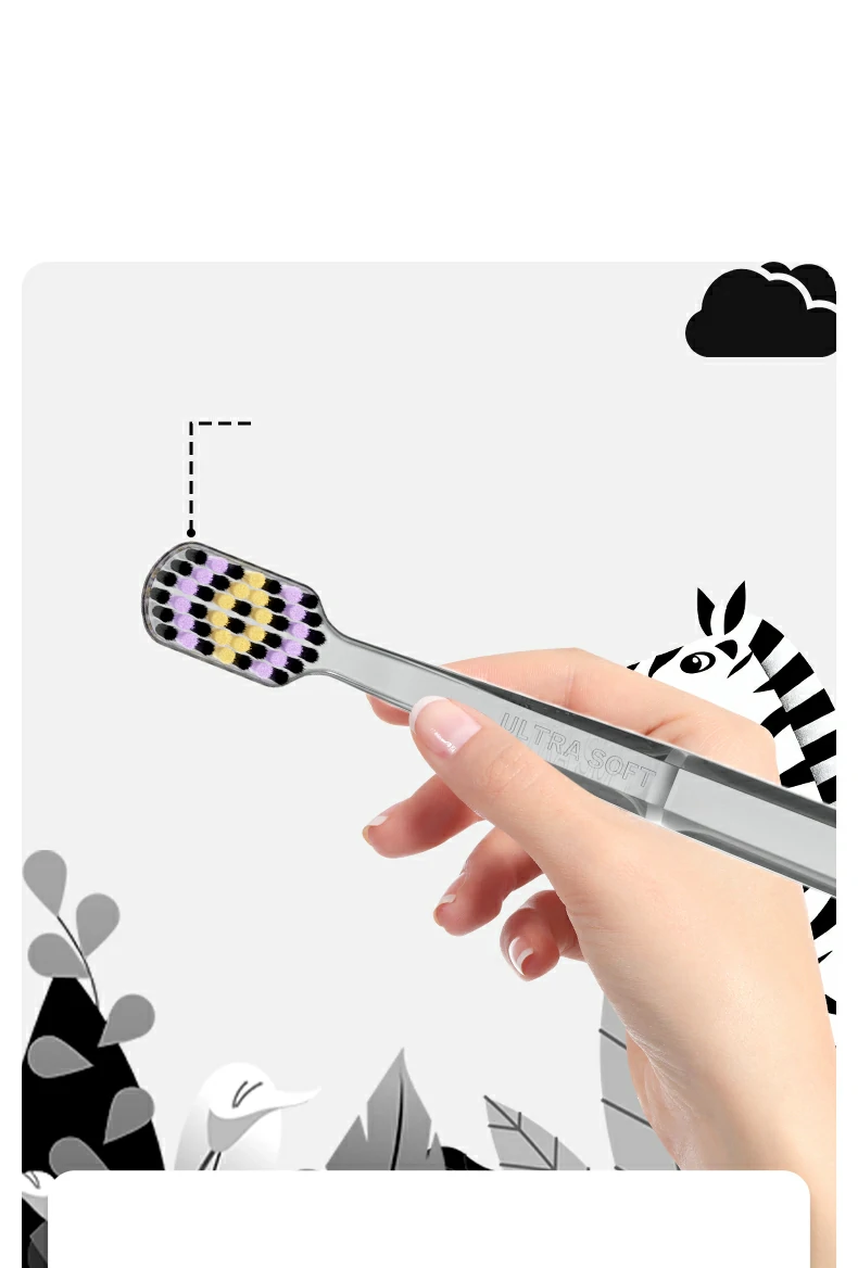 Wide Width Colorful Ultra Soft Toothbrush