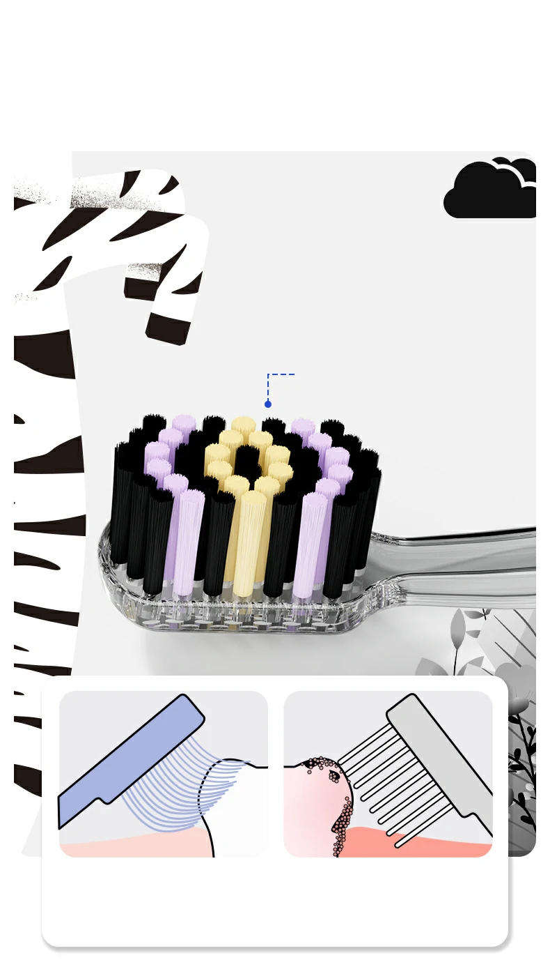 Wide Width Colorful Ultra Soft Toothbrush