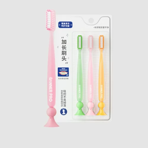 Adult Toothbrush with Extended Brush Head for Deeper Cleaning