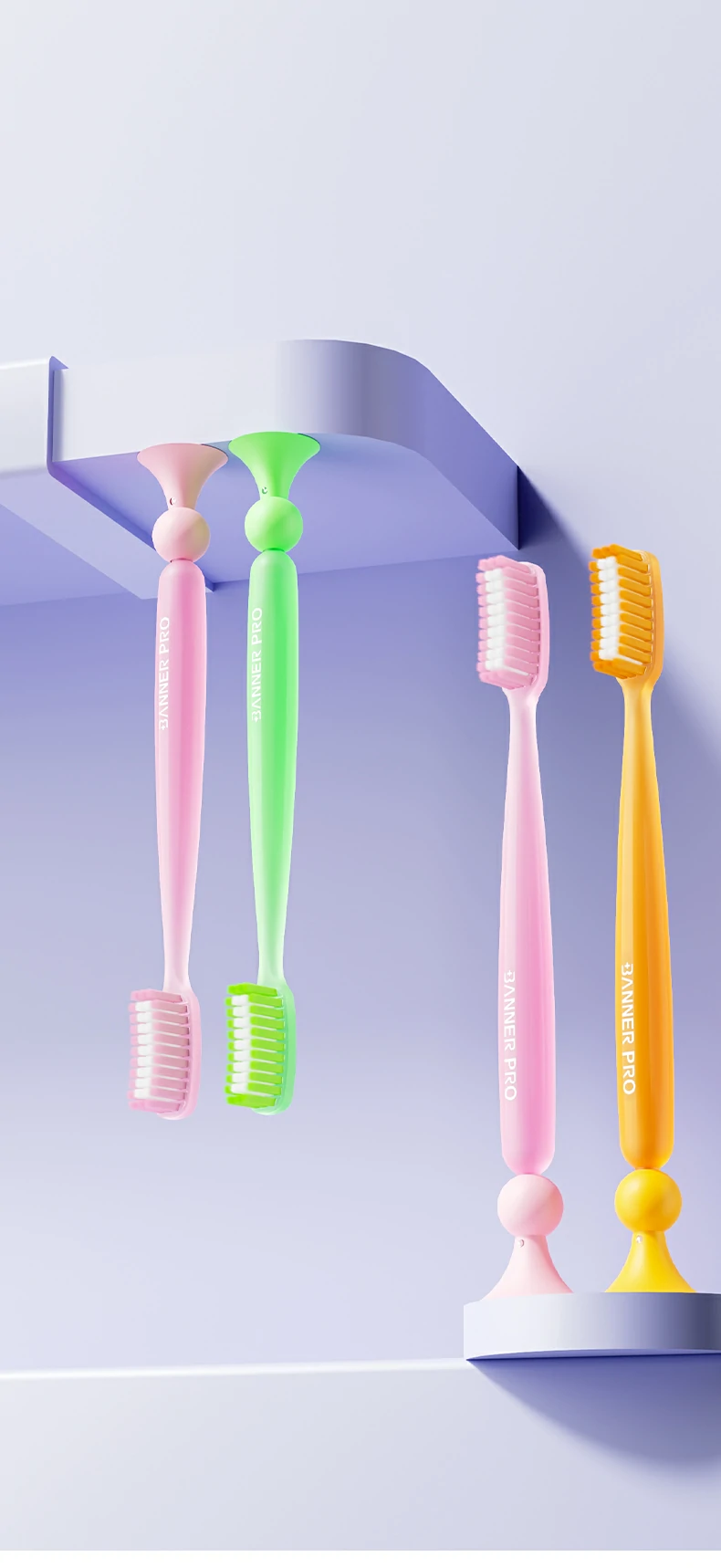 Adult Toothbrush with Extended Brush Head for Deeper Cleaning