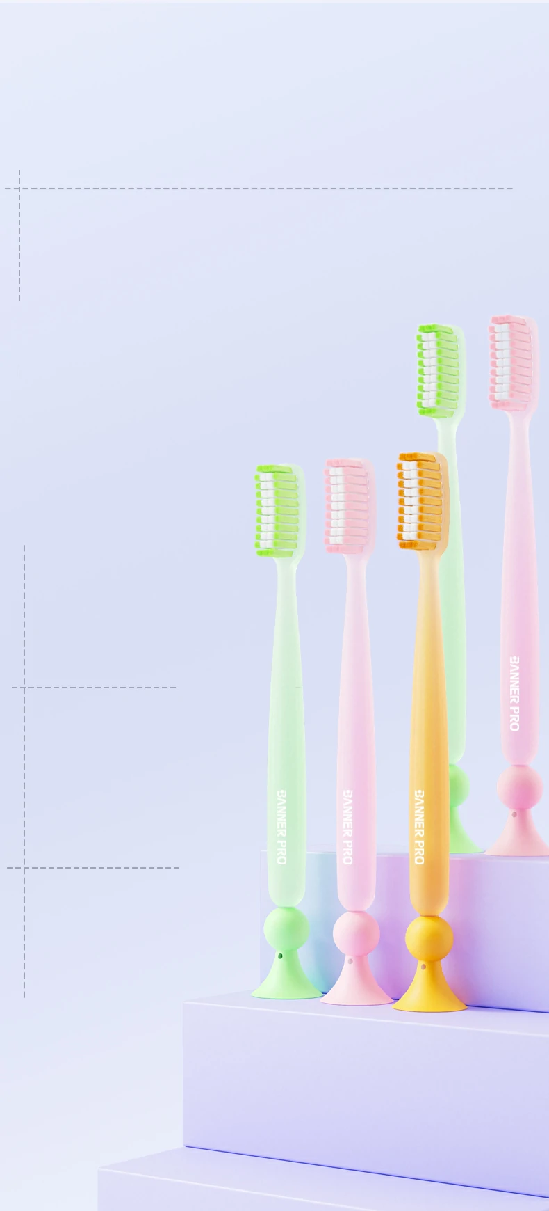Adult Toothbrush with Extended Brush Head for Deeper Cleaning