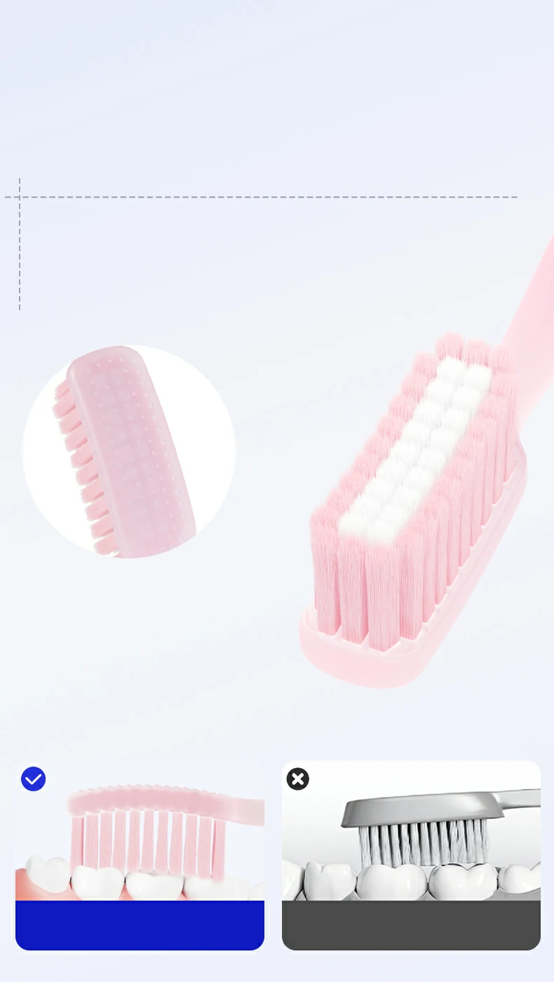 Adult Toothbrush with Extended Brush Head for Deeper Cleaning