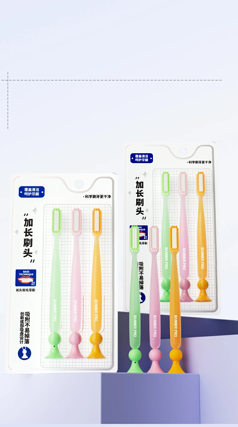 Adult Toothbrush with Extended Brush Head for Deeper Cleaning