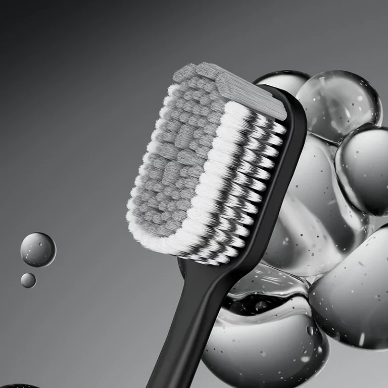 Modern toothbrush lineup featuring antibacterial toothbrush bristles and hygiene-focused design