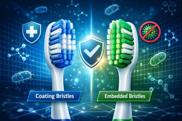 Antibacterial toothbrush bristles comparison: coating vs embedded technology