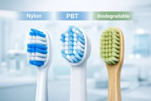 Comparison of nylon, PBT, and biodegradable toothbrush bristles for oral care