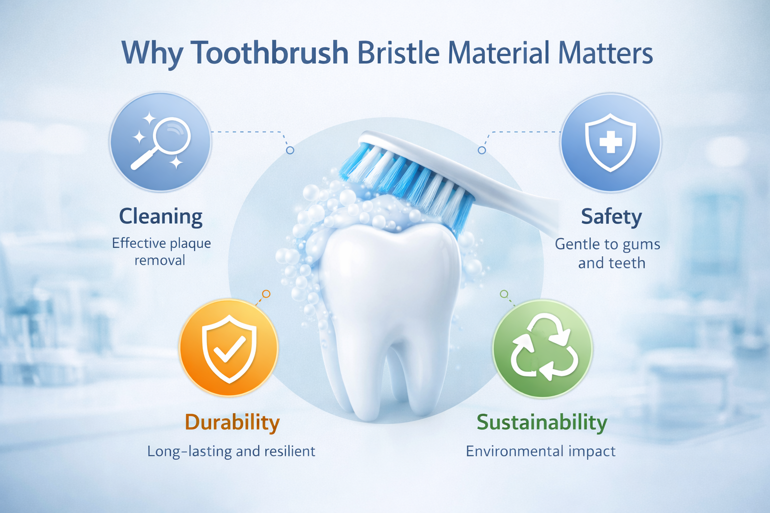 Key factors in toothbrush bristle material selection for oral-care professionals