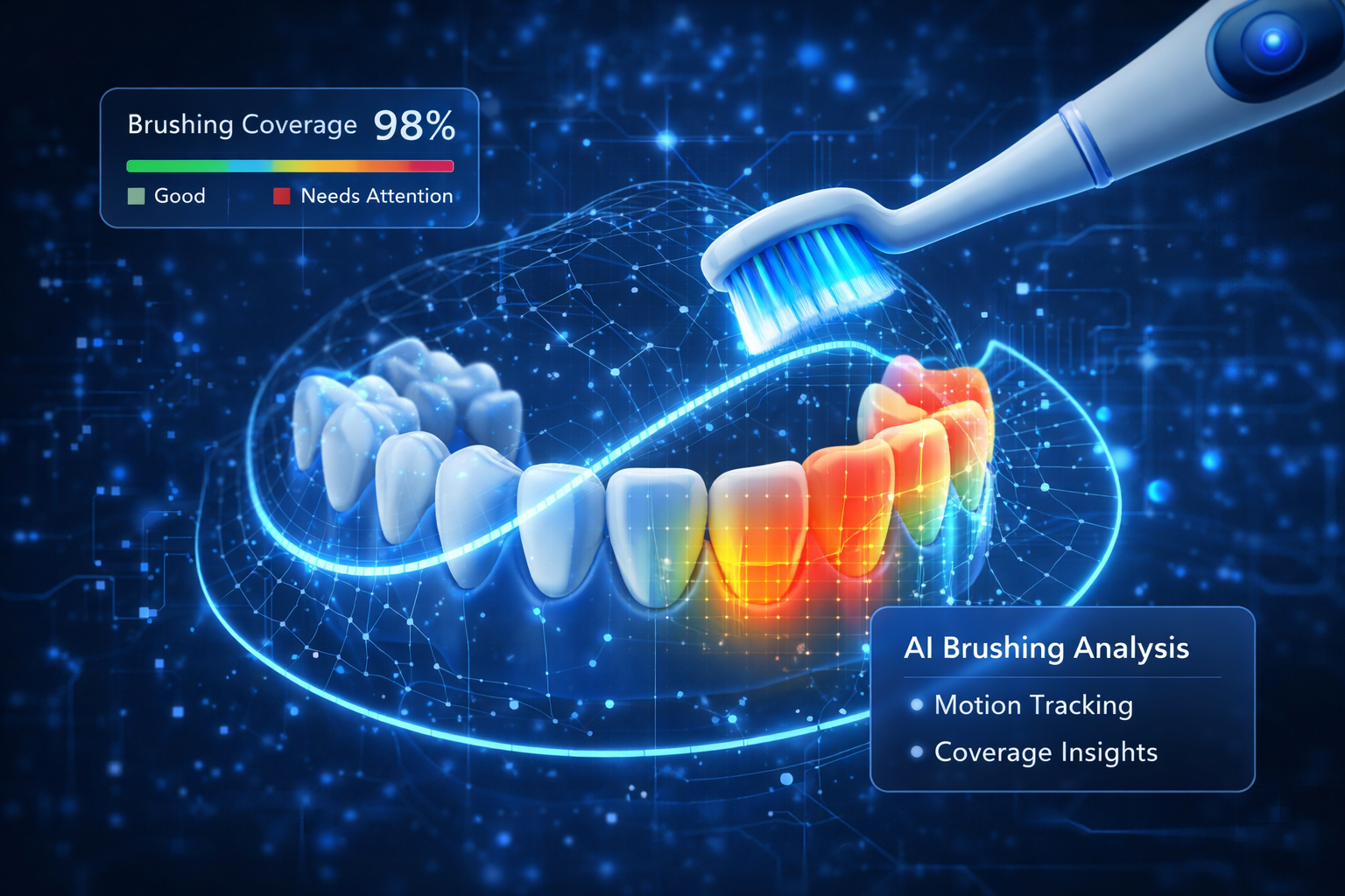 AI powered smart toothbrush brushing analysis visualization