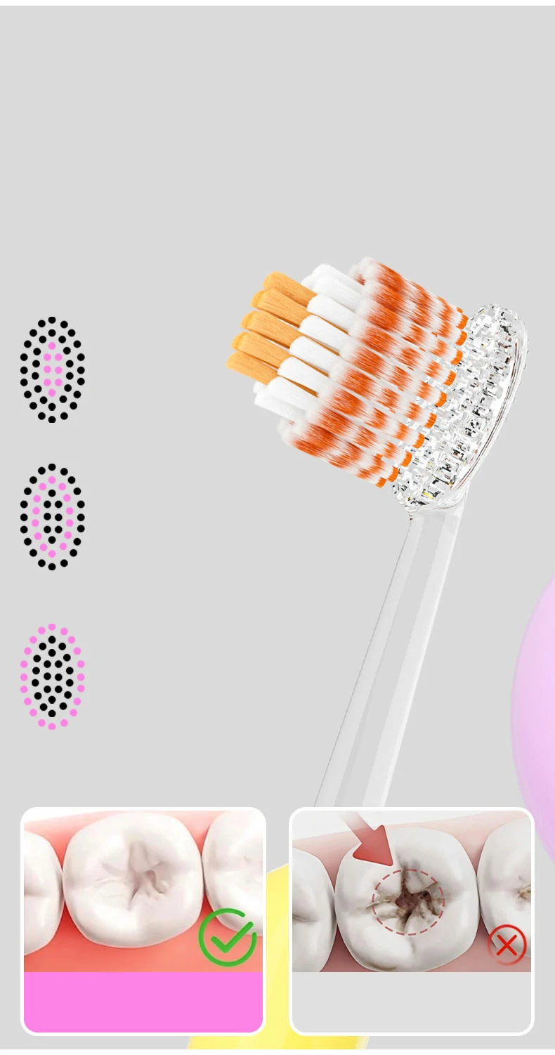 Children Soft Toothbrush with Tri-Level Bristles