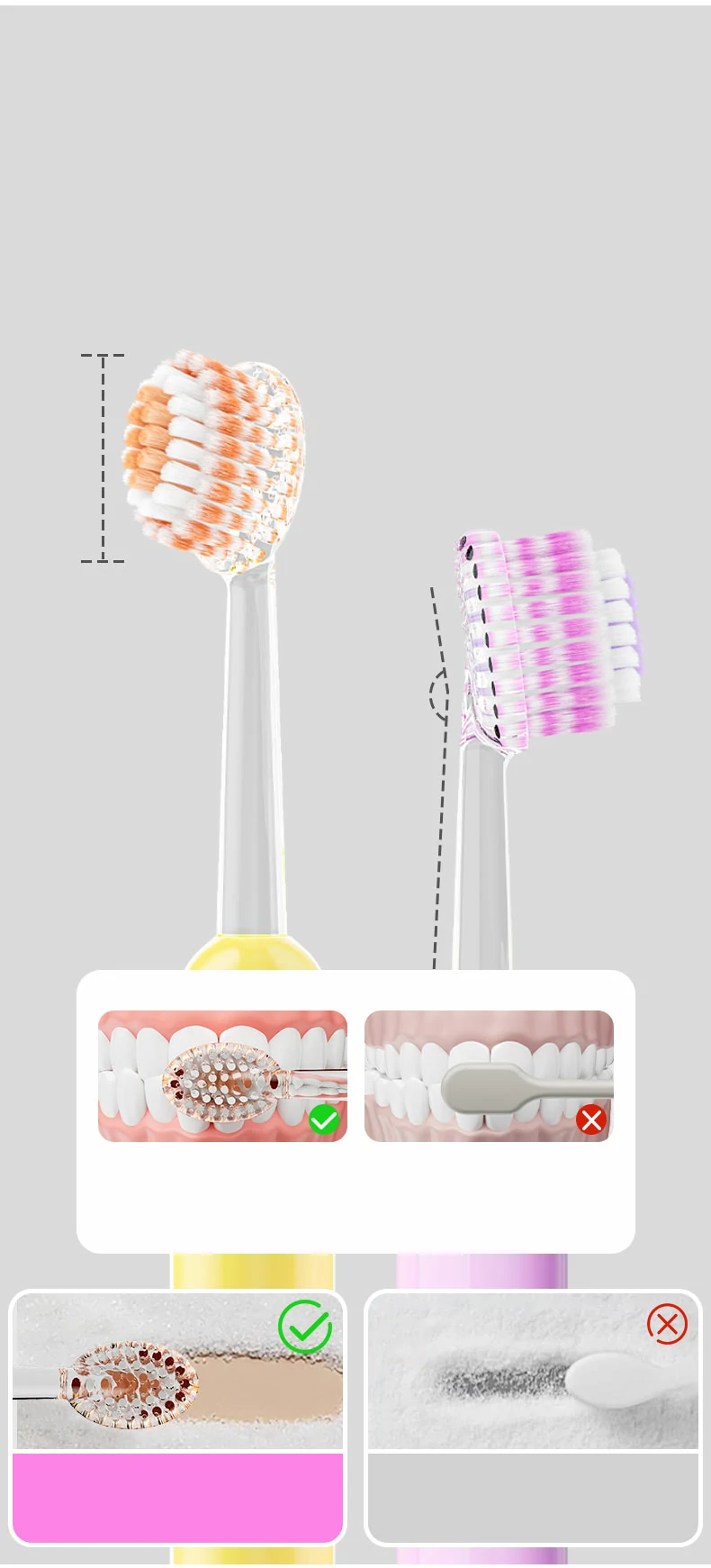 Children Soft Toothbrush with Tri-Level Bristles