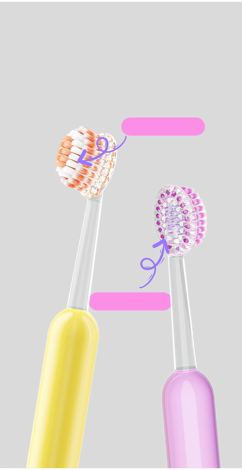 Children Soft Toothbrush with Tri-Level Bristles