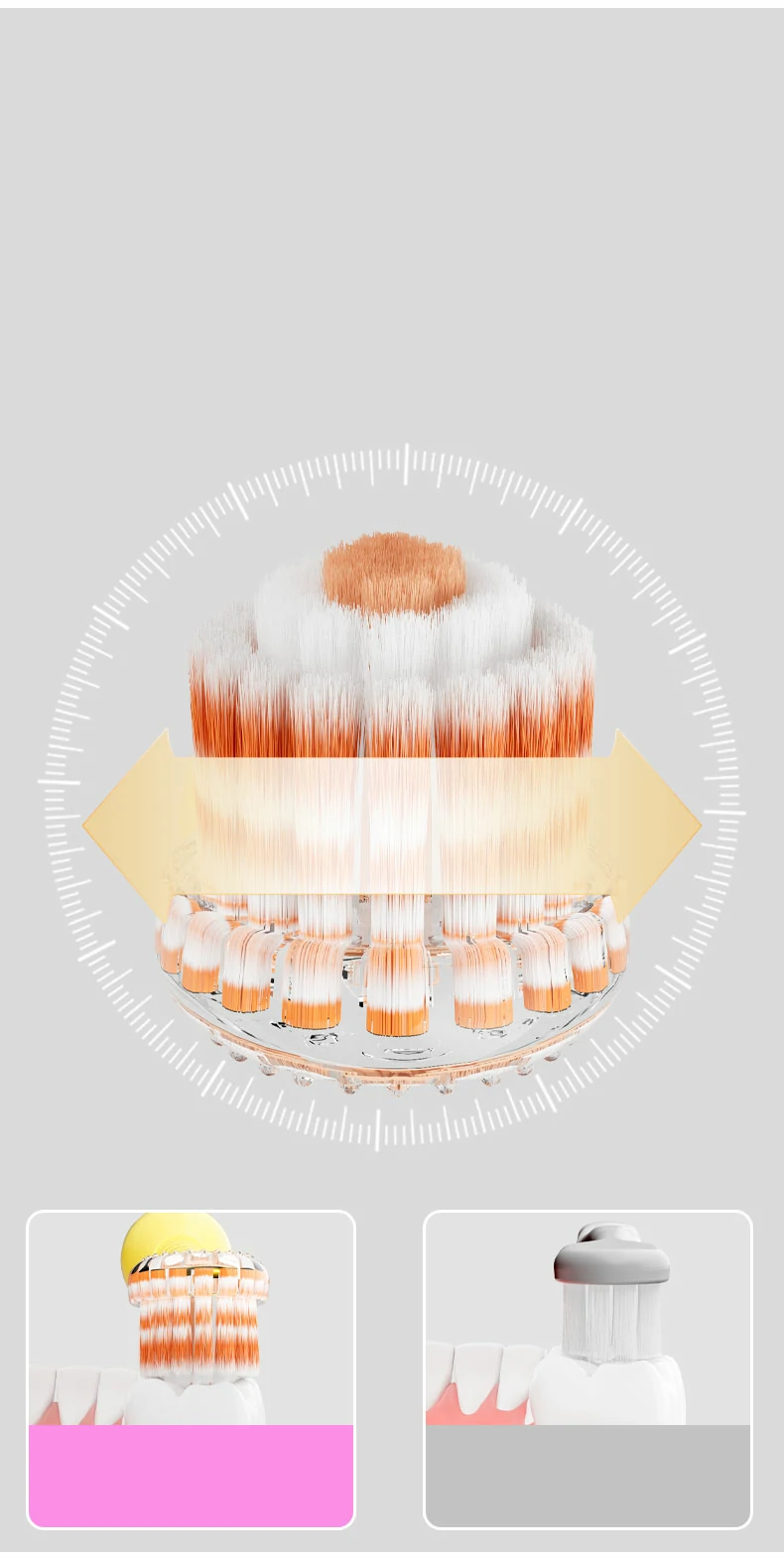 Children Soft Toothbrush with Tri-Level Bristles