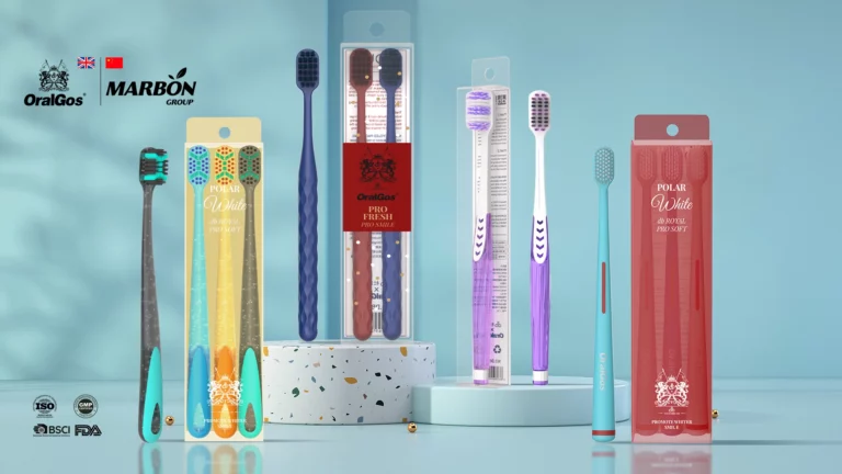 Various toothbrush models from a supplier offering branding flexibility